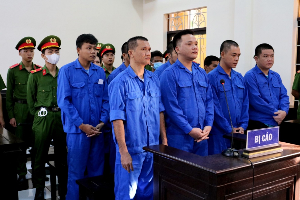 Các bị cáo tại phiên xét xử