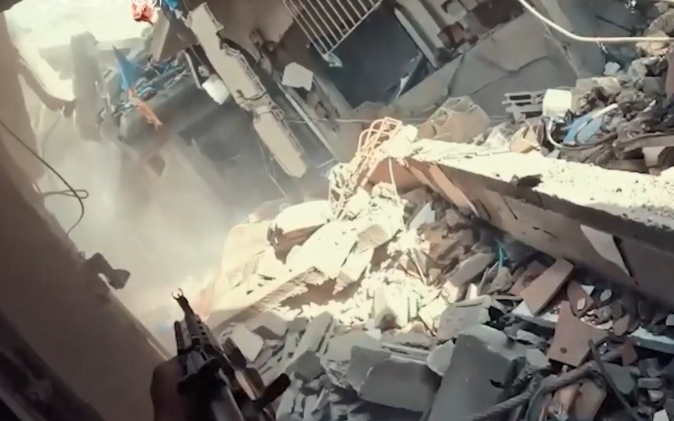 Hiện trường một vụ giao chiến giữa Hamas và lính Israel. Ảnh: Lữ đoàn al Qassem.