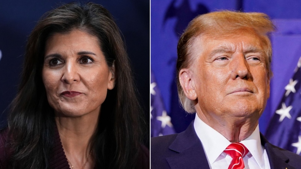 Bà Nikki Haley - cựu Đại sứ Mỹ tại Liên Hợp Quốc và cựu Tổng thống Mỹ Donald Trump. Ảnh: Reuters
