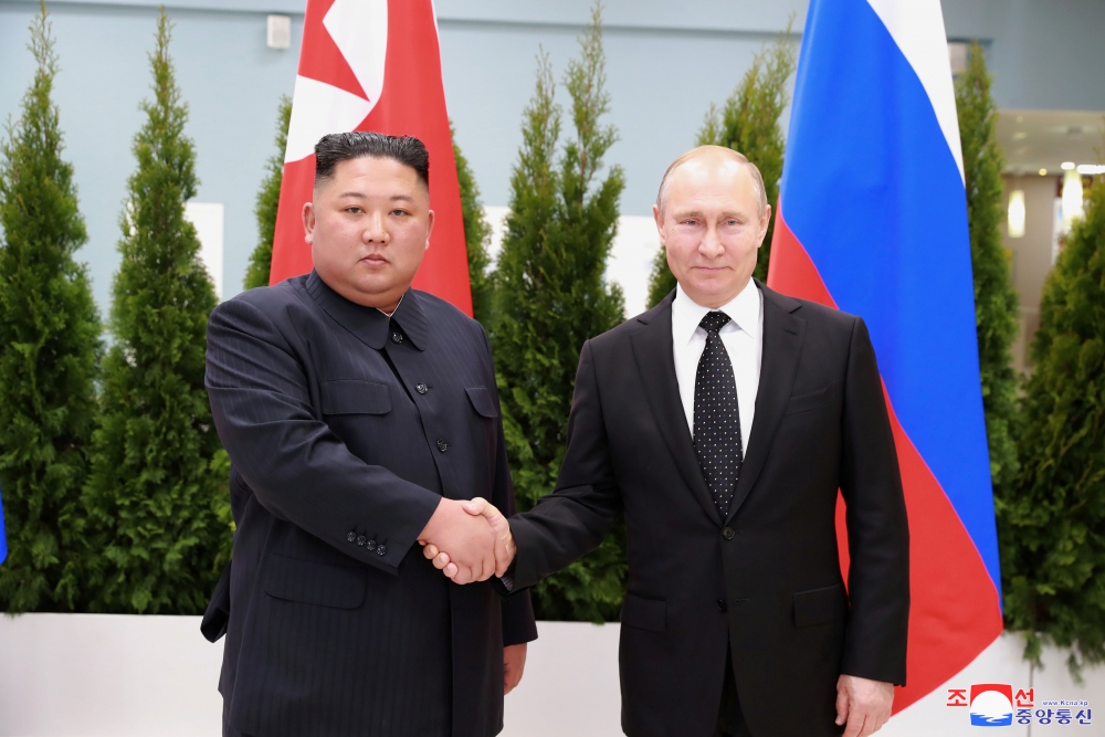 Nhà lãnh đạo Triều Tiên Kim Jong Un và Tổng thống Nga Vladimir Putin. Ảnh: Reuters