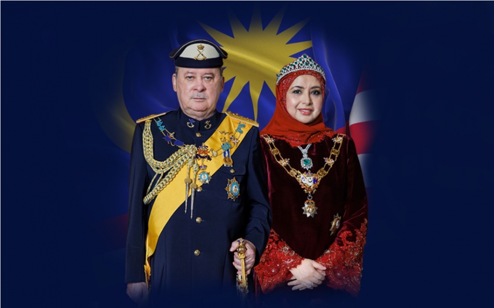 Tân Quốc vương Malaysia Sultan Ibrahim và Hoàng hậu. Ảnh: Bernama