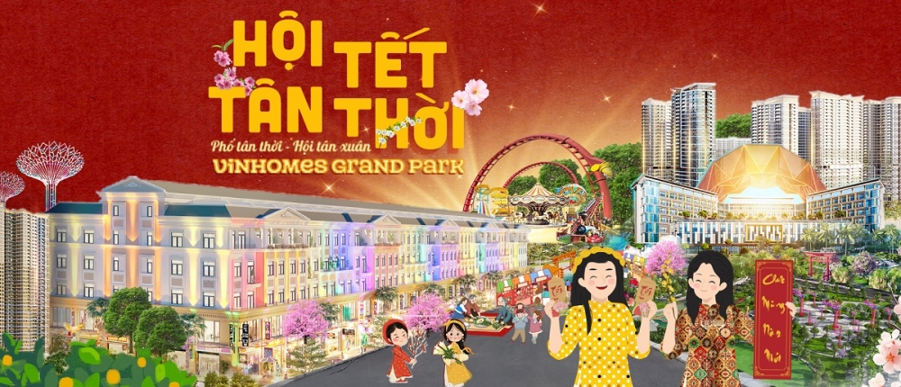 Hội Tết “Phố tân thời - Hội tân Xuân” sẽ diễn ra từ 15h00 - 20h00 các ngày 27 - 28/1 tại tuyến phố Broadway, đại đô thị Vinhomes Grand Park