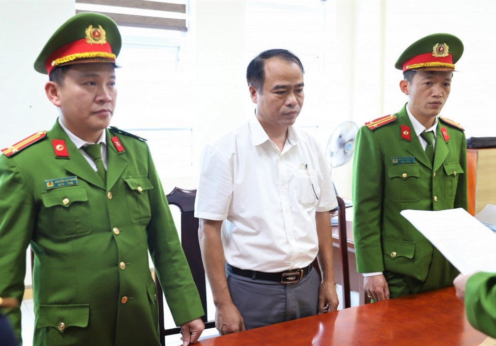 Trương Bá Thiện tại cơ quan điều tra.