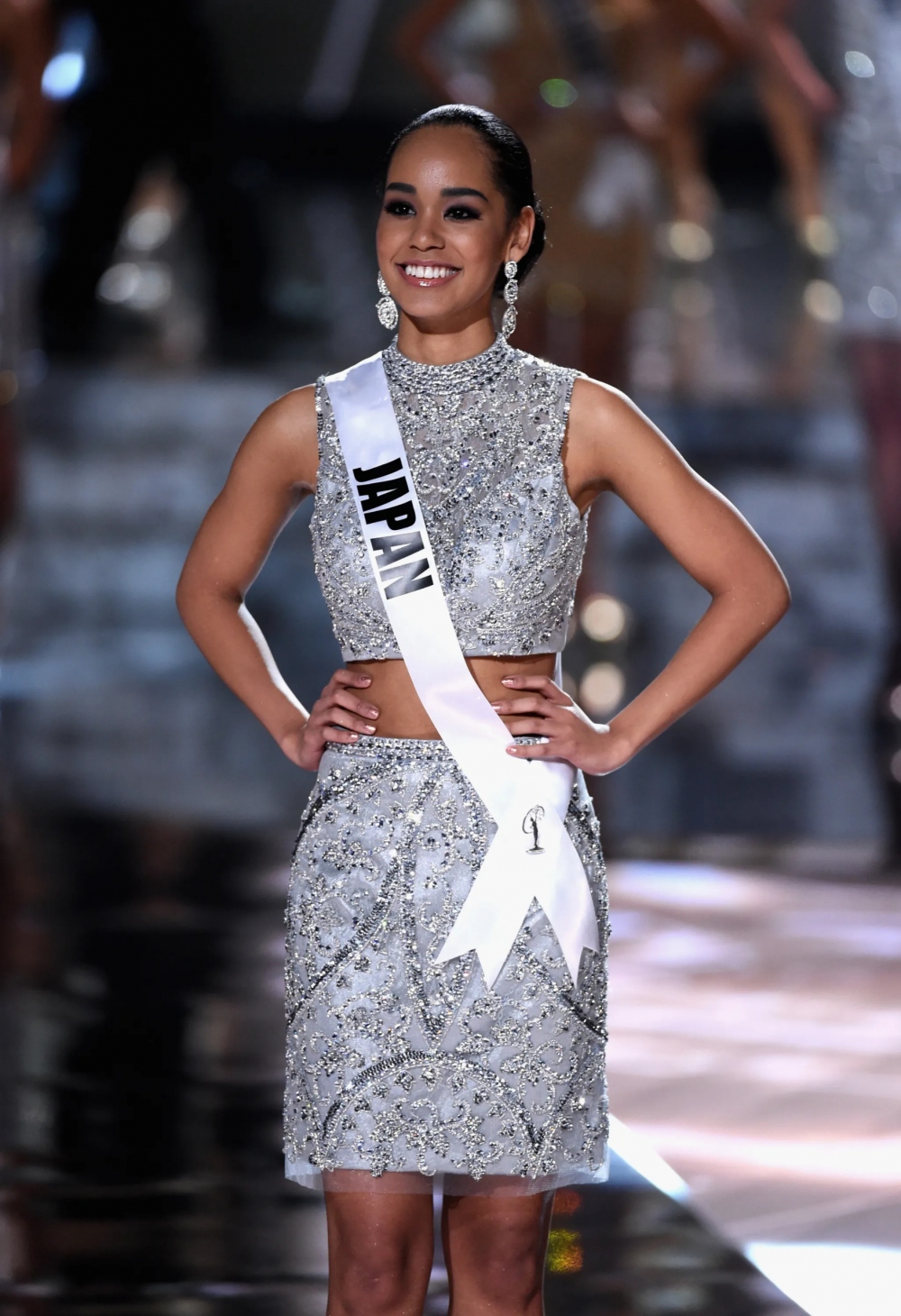 Hoa hậu Nhật Bản 2015, Ariana Miyamoto, tại cuộc thi Hoa hậu Hoàn vũ 2015 tại Las Vegas, Nevada.