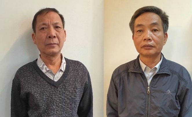 Bị can Đặng Ngọc Cầm và Nguyễn Quốc Khánh.
