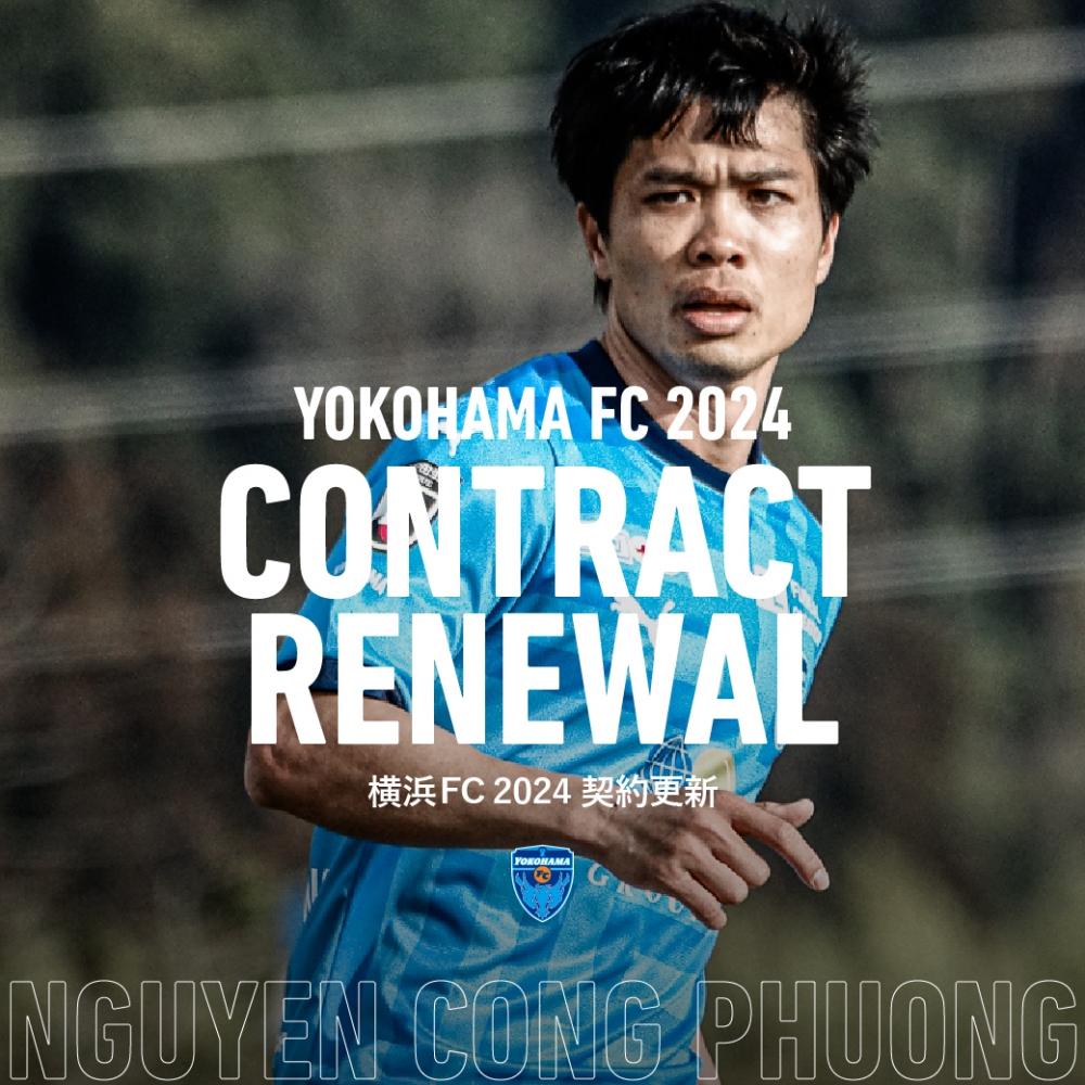 Yokohama FC gia hạn hợp đồng với Công Phượng (Ảnh: Yokohama FC)