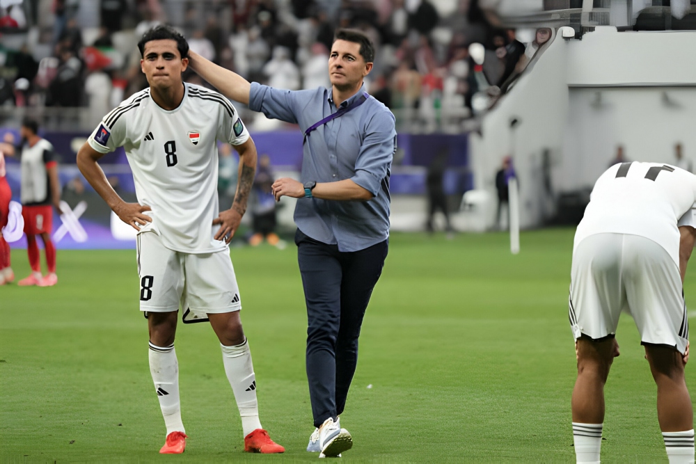 Iraq thua Jordan tại vòng 1/8 Asian Cup 2023 (Ảnh: Getty)
