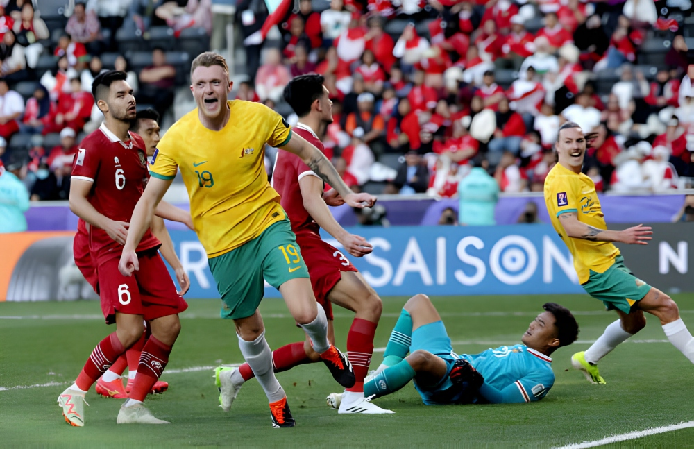 Australia thắng 4-0 chung cuộc trước Indonesia (Ảnh: Getty)