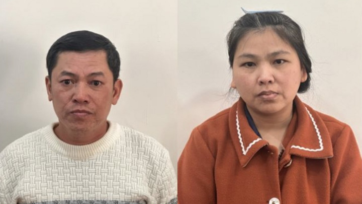 Trần Thanh Bình và Nguyễn Thị Thanh Nguyệt tại cơ quan điều tra.