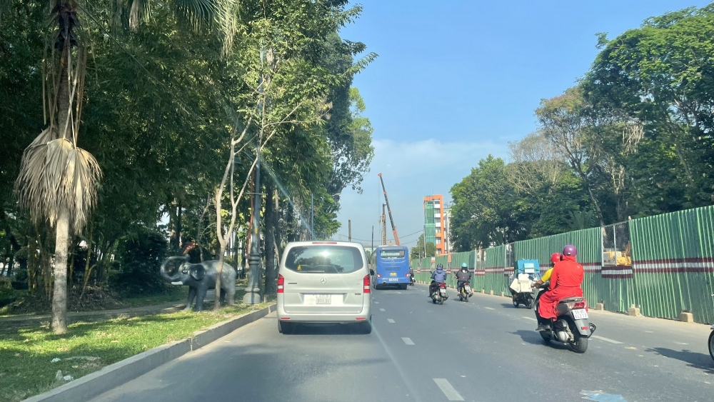 Khu vực thi công hầm chui (Ảnh: Hà Khánh)