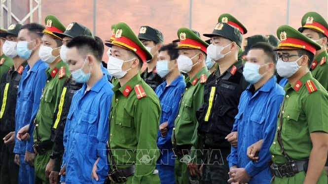 Các bị cáo tại phiên tòa. Ảnh: TTXVN