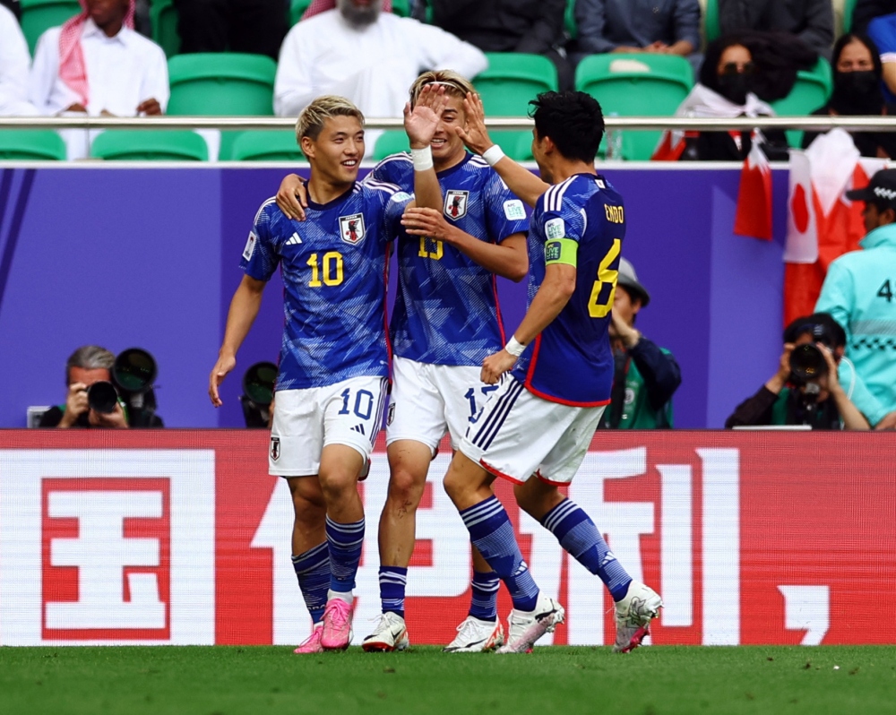 ĐT Nhật Bản thắng ĐT Bahrain 3-1 để tiến vào tứ kết Asian Cup 2023. (Ảnh: Reuters)