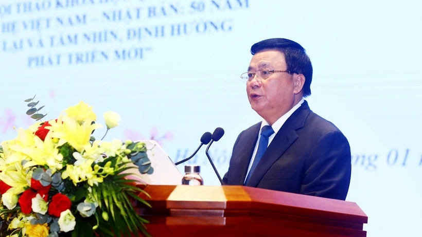 Ông Nguyễn Xuân Thắng, Giám đốc Học viện Chính trị quốc gia Hồ Chí Minh, Chủ tịch Hội đồng Lý luận Trung ương phát biểu khai mạc. Ảnh: TTXVN