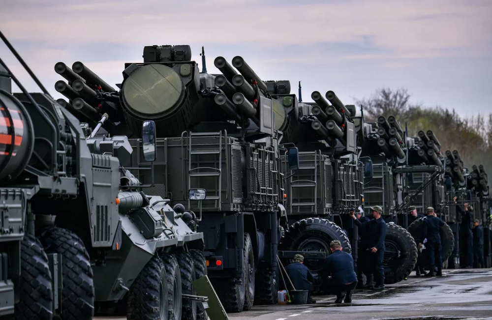 Hệ thống phòng không Pantsir-S của Nga trong một cuộc duyệt binh Ngày Chiến thắng ở Moscow. Ảnh: Sputnik
