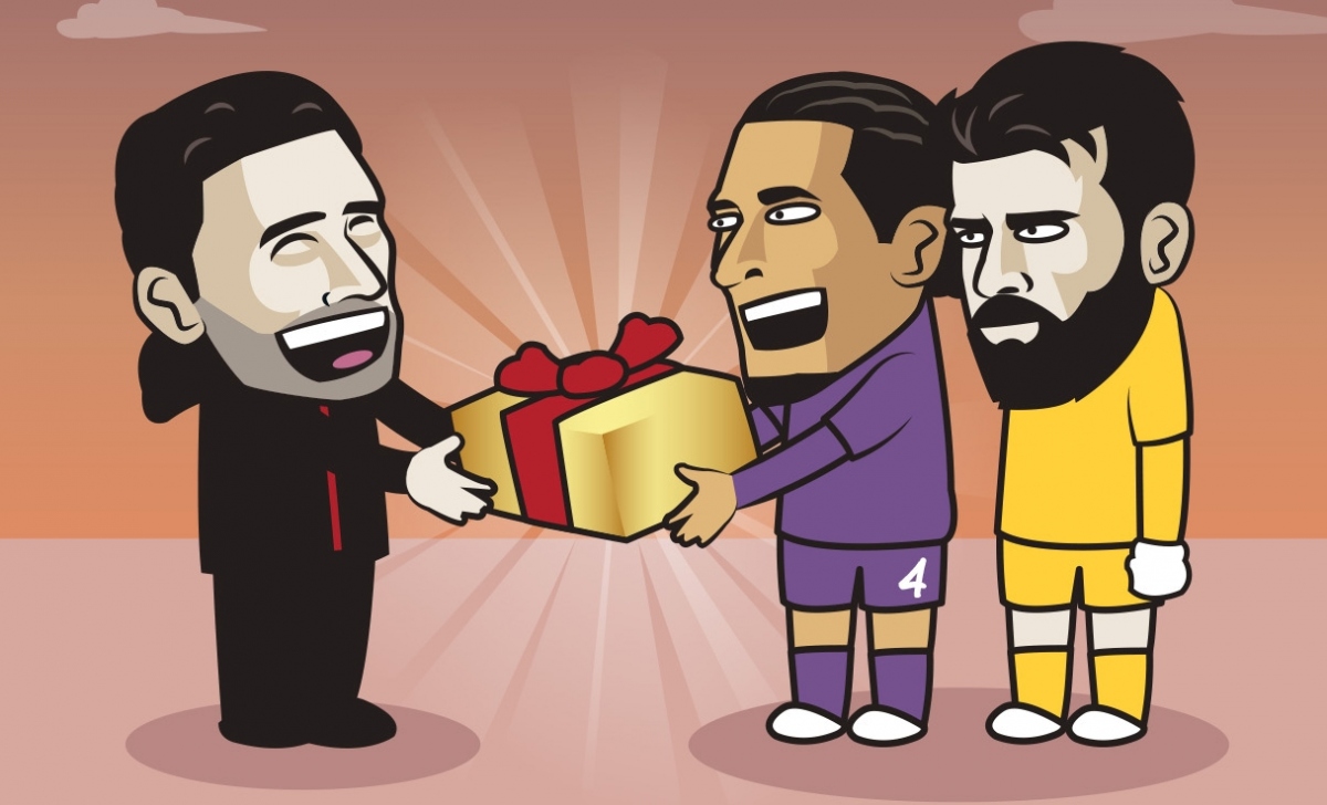 Tuy nhiên, các học trò của HLV Klopp cũng tặng quà lại HLV Arteta.