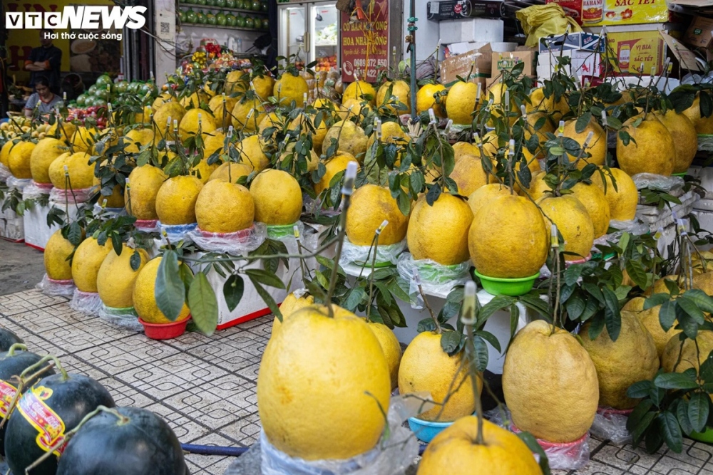 Thị trường trái cây những ngày cận Tết Nguyên đán Giáp Thìn ở Hà Nội đang vô cùng sôi động, nhộn nhịp, xuất hiện nhiều loại độc lạ. Trong đó, bòng Kỳ Đà xuất xứ từ Tuyên Quang vô cùng hút khách.
