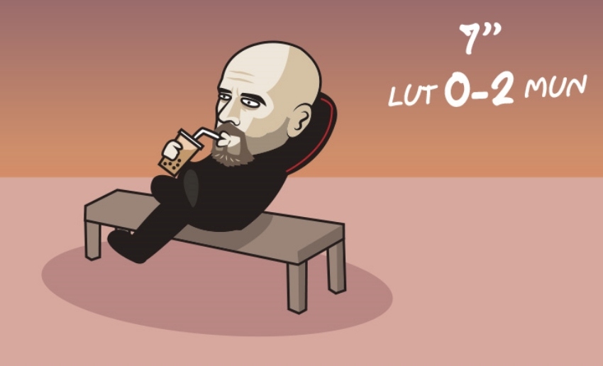HLV Erik Ten Hag ung dung sau 7 phút đầu tiên ở trận đấu với Luton.