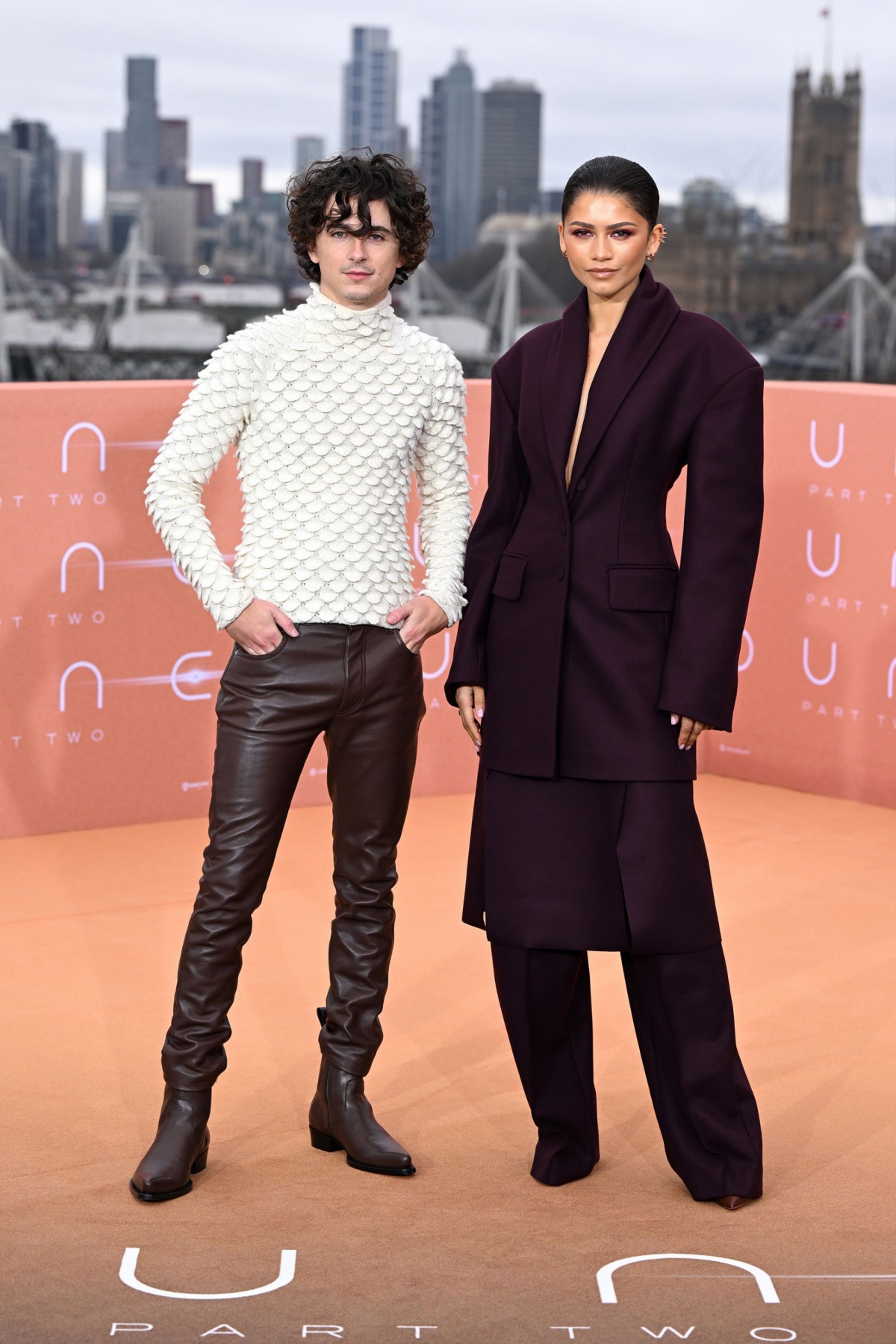 Chalamet và Zendaya tại London vào ngày 14 tháng 2.