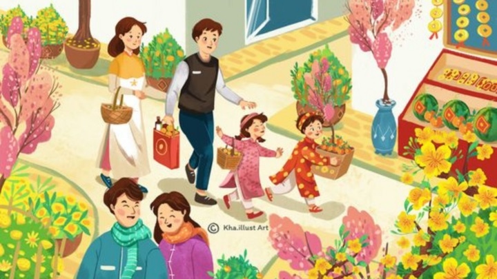 Xông đất đầu năm là một trong những phong tục truyền thống của dân tộc Việt Nam (Ảnh minh hoạ: Pinterest)