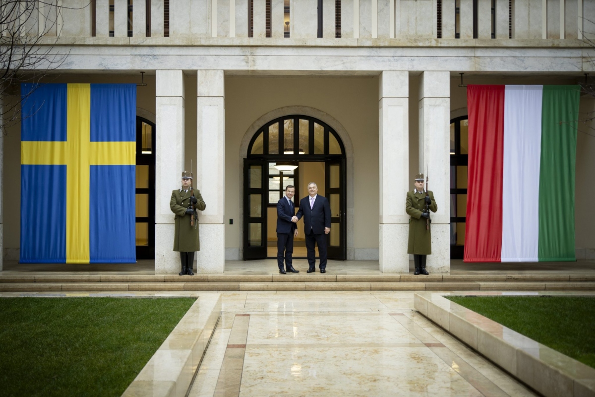 Thủ tướng Kristersson gặp người đồng cấp Hungary trước cuộc bỏ phiếu để gia nhập NATO của Thụy Điển (Ảnh: Hungarytoday)
