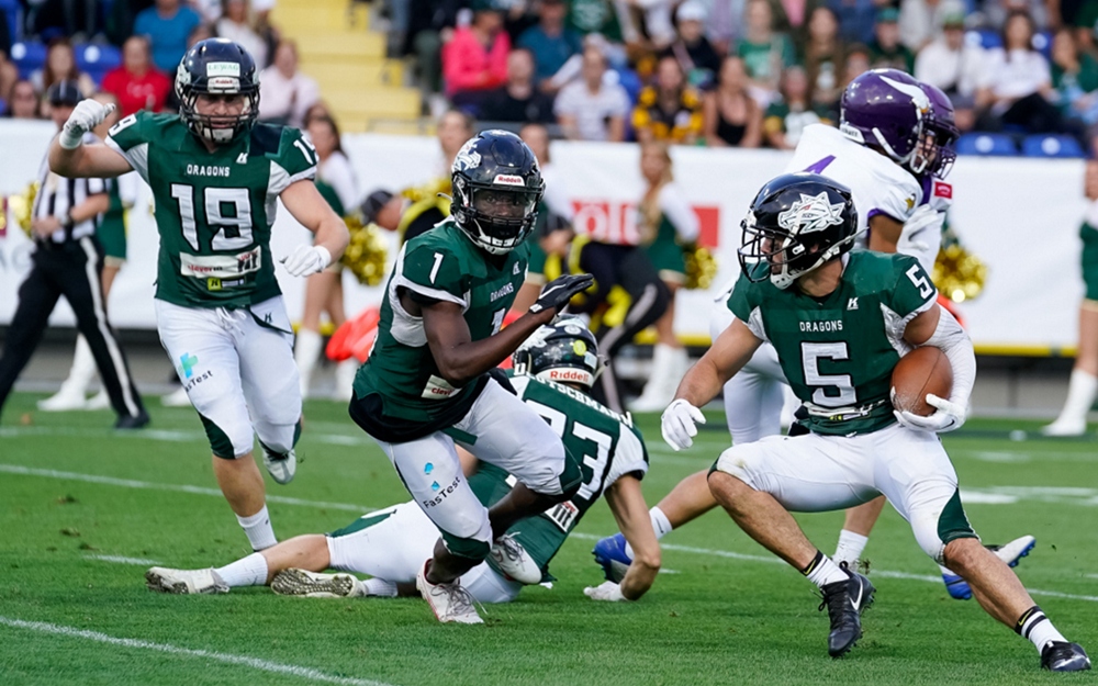 Danube Dragons đang là ĐKVĐ giải bóng bầu dục Áo. “Bầy rồng” này là một trong những đội bóng bầu dục đầu tiên tại Áo và đã 3 lần giành chức vô địch quốc gia vào các năm 2010, 2022, 2023. (Ảnh: Getty)