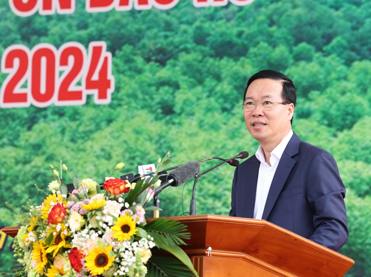 Chủ tịch nước Võ Văn Thưởng phát biểu phát động "Tết trồng cây đời đời nhớ ơn Bác Hồ".