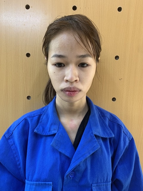 Đối tượng Nguyễn Thị Nga tại cơ quan Công an. (Ảnh: Công an tỉnh Hải Dương)