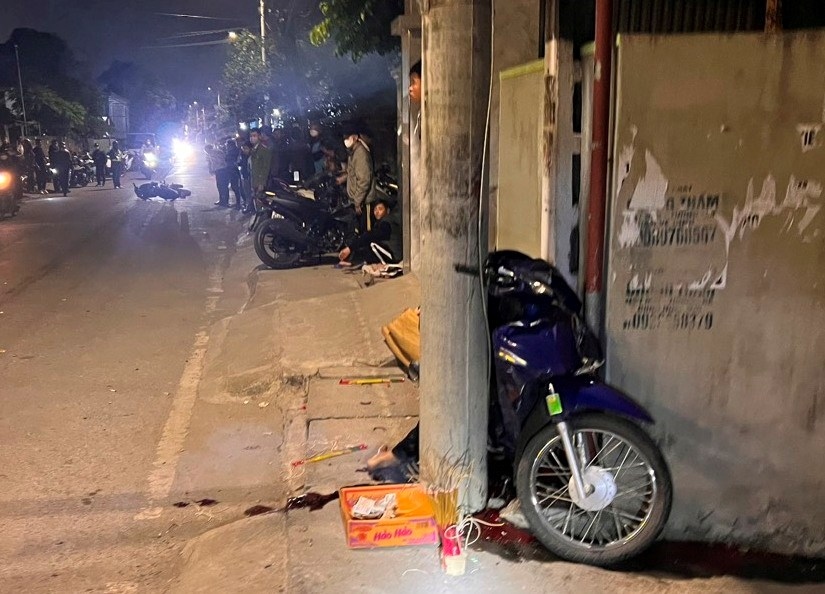 Hiện trường vụ tai nạn giao thông khiến B.D.T.A. tử vong tại chỗ. (Ảnh: Công an Thành phố Hải Phòng)