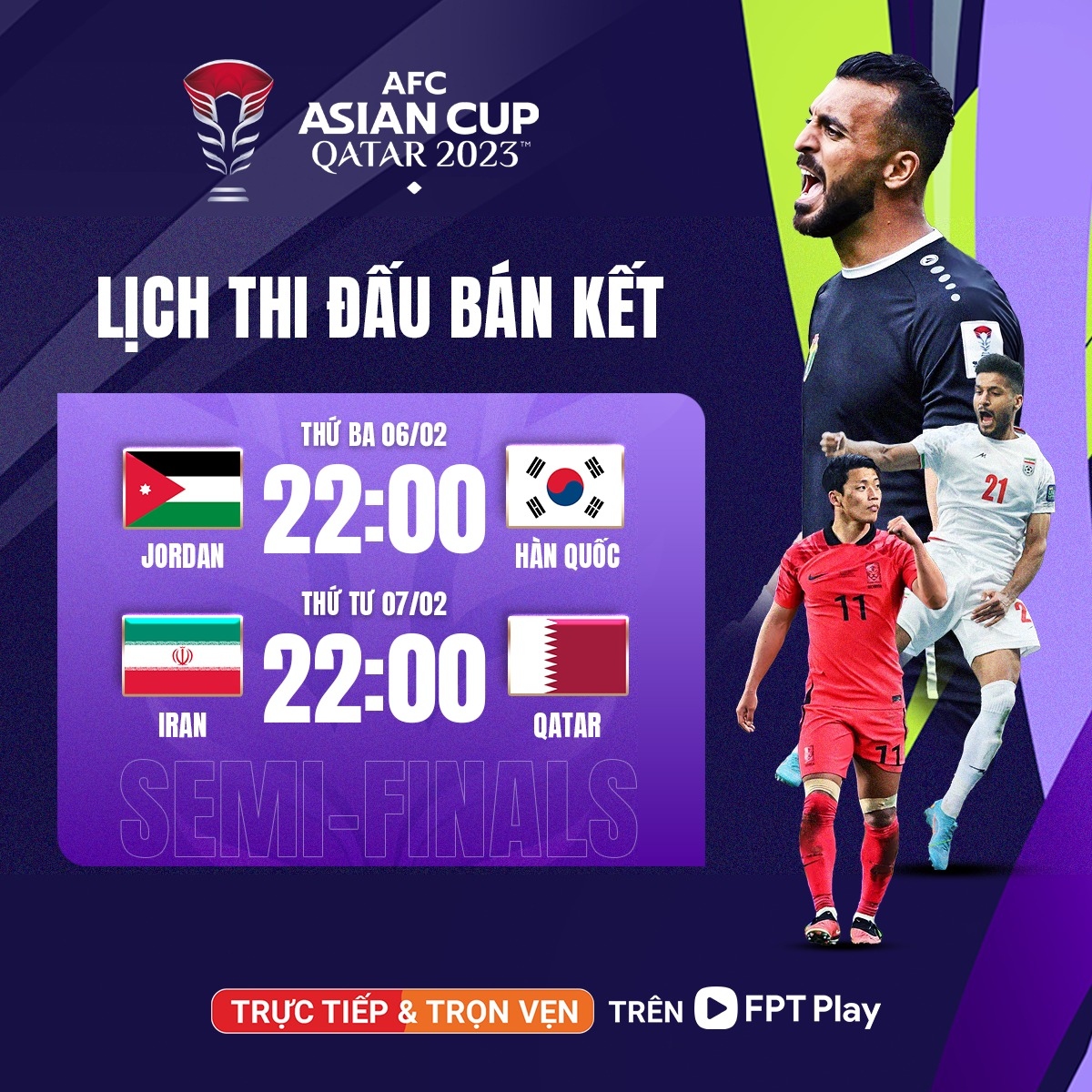 Lịch thi đấu và trực tiếp Asian Cup 2023 hôm nay 6/2 (Ảnh: FPT).