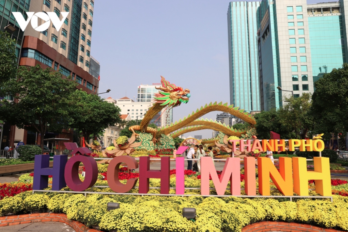Nguyen Hue walking street is nearly ready after over three weeks of hard work preparing the area for the festive celebrations.