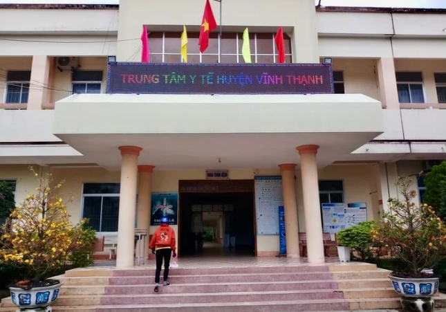 Trung tâm y tế huyện Vĩnh Thạnh (Bình Định), nơi xảy ra vụ việc.