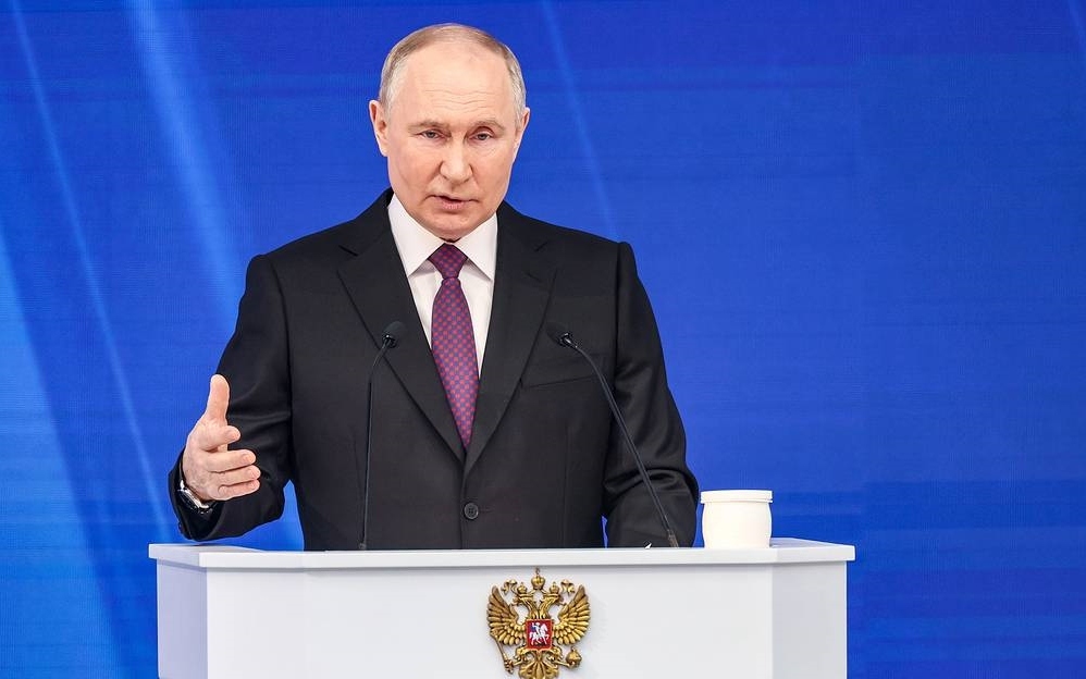 Tổng thống Nga Putin phát biểu. Ảnh: TASS.
