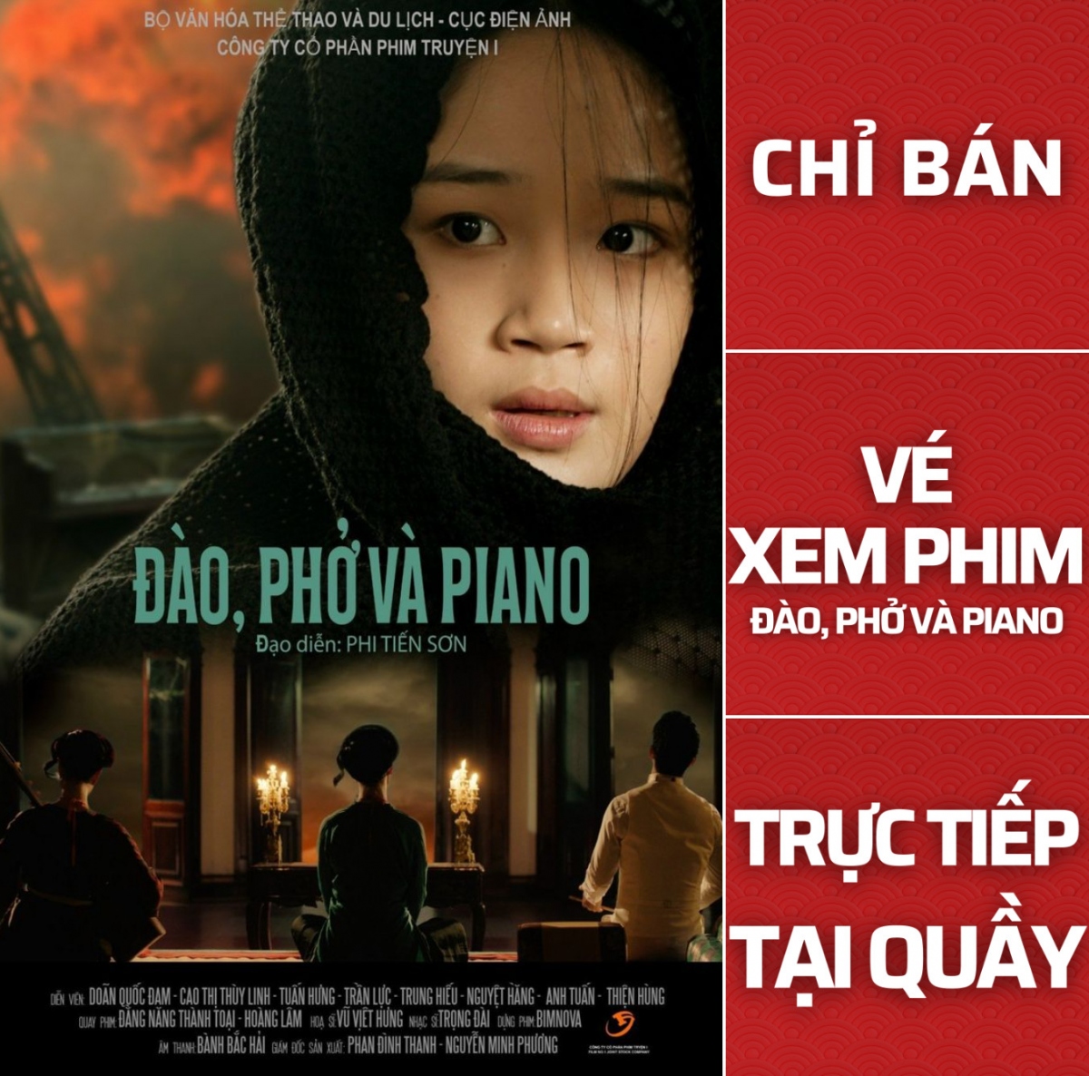 Trung tâm chiếu phim Quốc gia (NCC) chỉ bán vé phim "Đào, phở và piano" trực tiếp tại quầy 