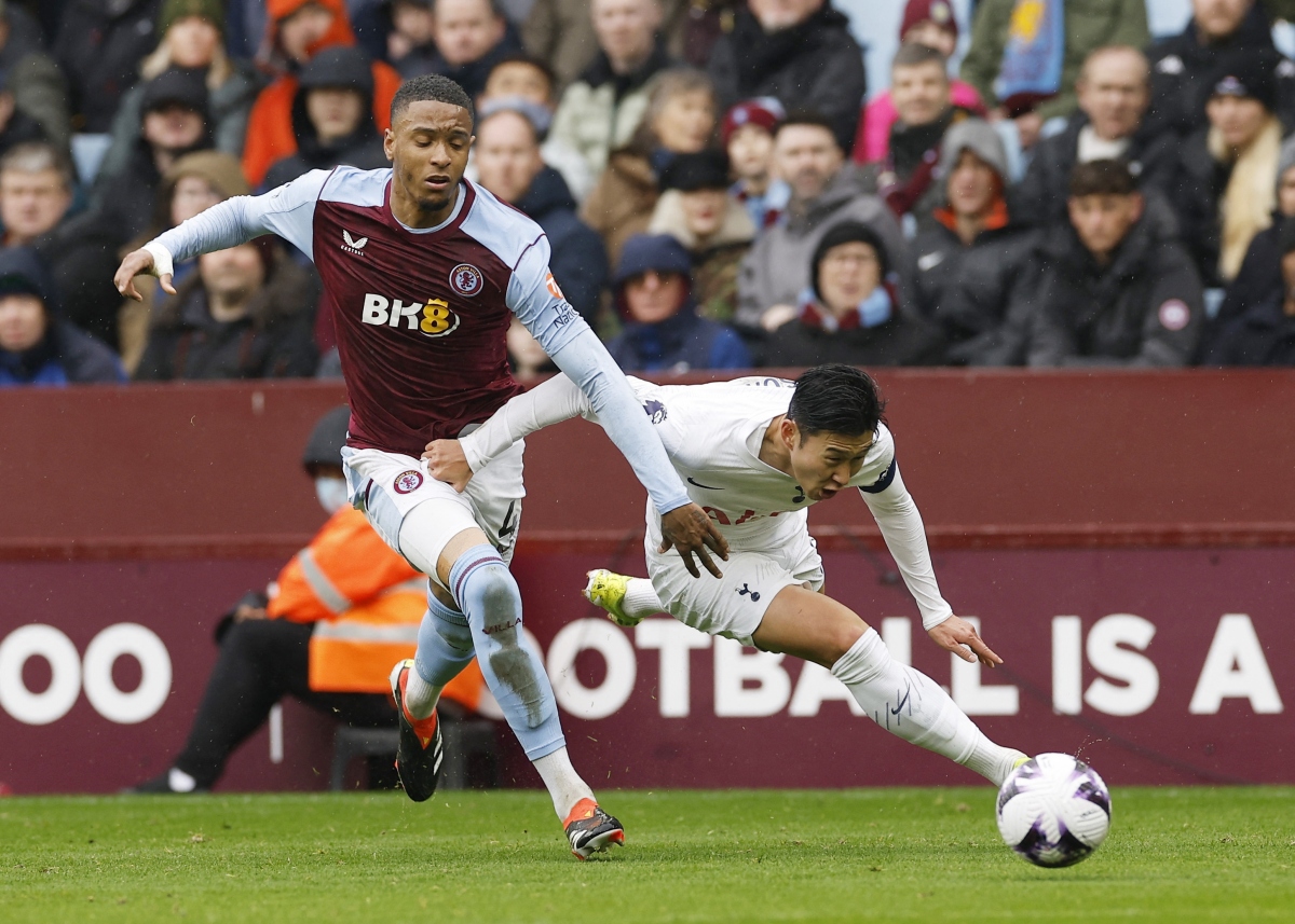 Son Heung Min gặp khó trước hàng thủ Aston Villa. (Ảnh: Reuters)