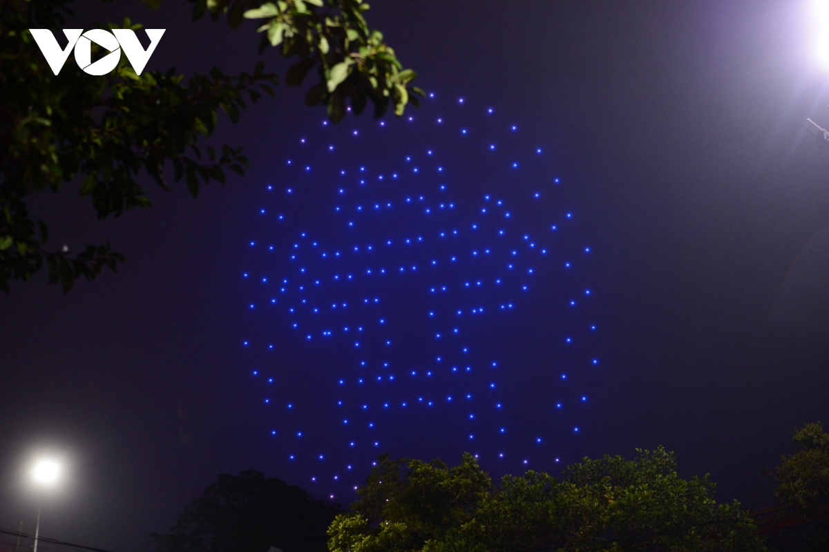 The highlight of the programme is a light show of hundreds of drones taking off in the night sky, synchronised to music.