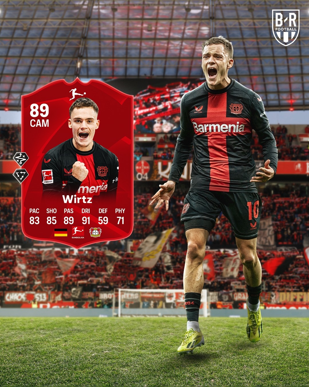 Florian Wirtz - Cảm hứng trên hàng công Leverkusen. (Ảnh: Bleacher Reports)