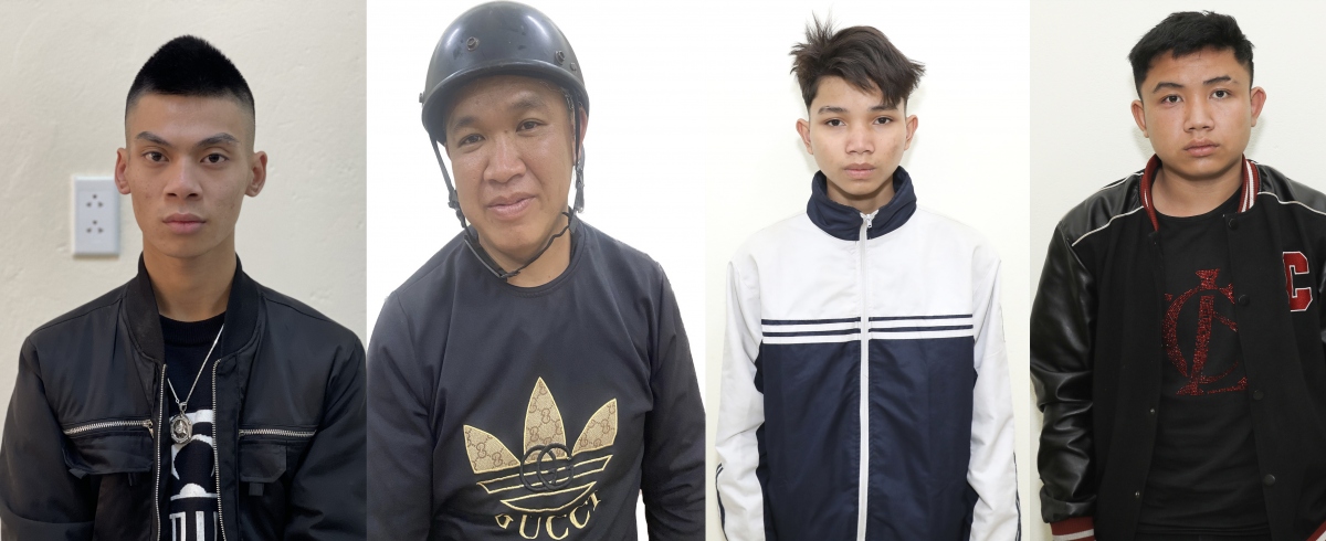 Các đối tượng Nguyễn Đình Duy, Quàng Văn Hậu, Quàng Văn Hảo và Lành Văn Toàn (Từ trái sang)