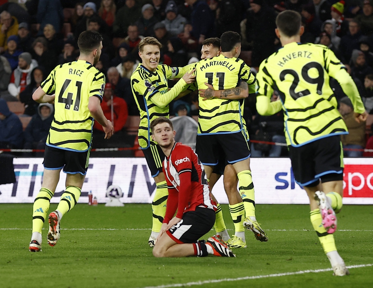 Arsenal thắng Sheffield 6-0. (Ảnh: Reuters)