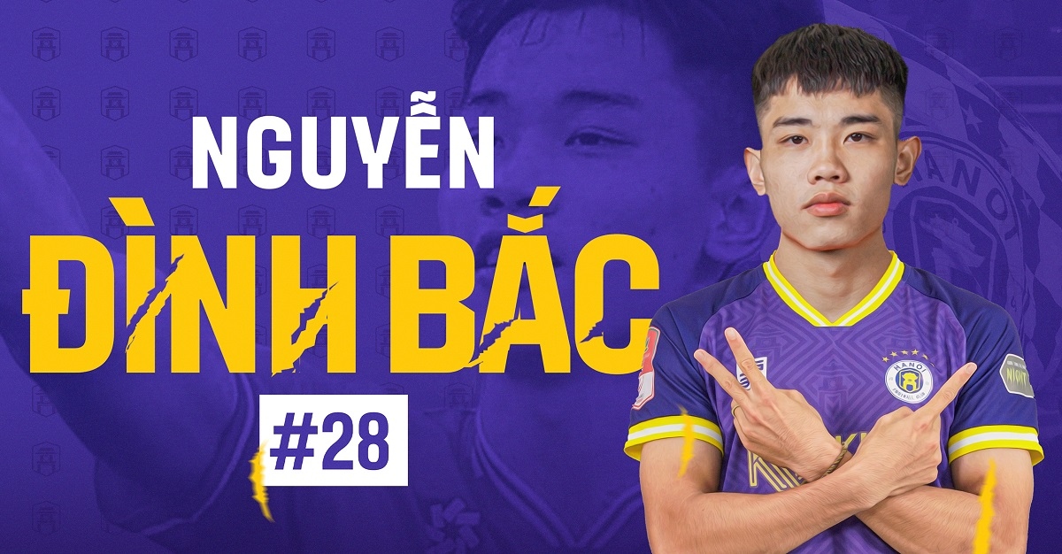 Đình Bắc sẽ mặc áo số 28 tại Hà Nội FC. 