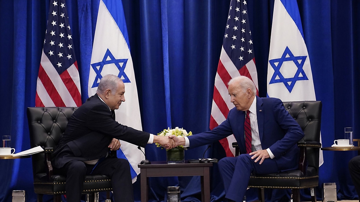 Tổng thống Mỹ Joe Biden và Thủ tướng Israel Benjamin Netanyahu trong cuộc gặp năm 2023 (Ảnh: AP)