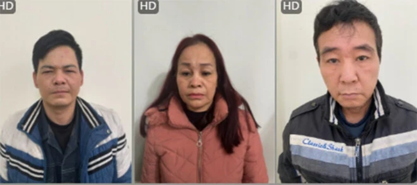 Nguyễn Thị Thanh Hương, Nguyễn Văn Tới và Vũ Văn Hạnh. (Ảnh: Công an TP Hải Phòng).