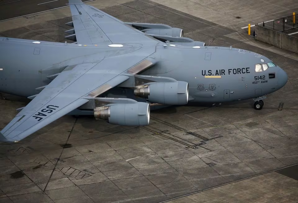 Máy bay C-17 Globemaster của Không quân Mỹ. Ảnh: Reuters