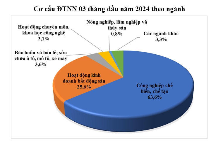 Xét về số lượng dự án, công nghiệp chế biến, chế tạo là ngành dẫn đầu về số dự án mới (chiếm 37,7%) và điều chỉnh vốn (chiếm 61,7%). Ngành bán buôn, bán lẻ dẫn đầu về số lượt giao dịch góp vốn mua cổ phần cao nhất (42,5%).