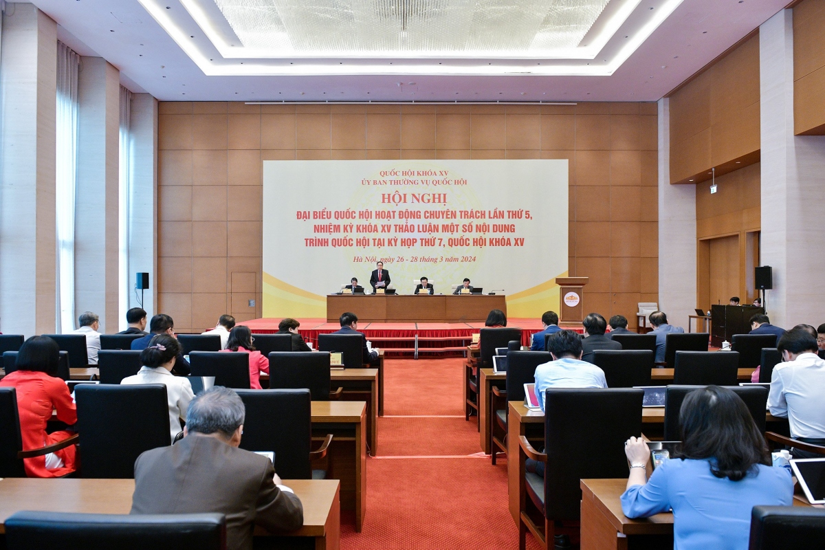 Chiều 27/3, Hội nghị đại biểu Quốc hội hoạt động chuyên trách lần thứ 5 thảo luận về dự thảo Luật Bảo hiểm xã hội (BHXH sửa đổi) - (Ảnh Quốc hội)