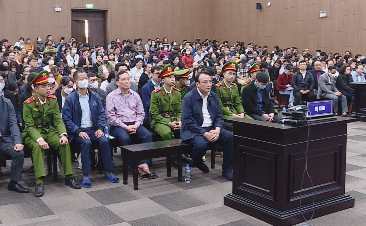 Các bị cáo tại phiên tòa