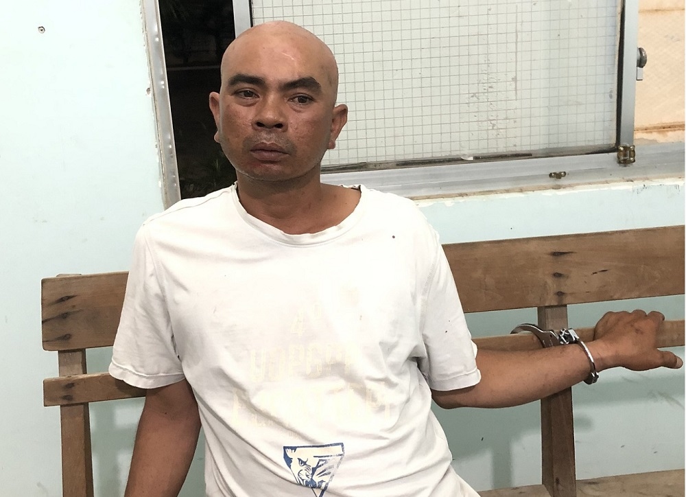 Đối tượng Trần Phạm Thái tại cơ quan công an (Ảnh: CANT)