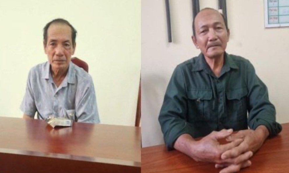 Hai anh em ruột Nguyễn Hùng cảnh (bên trái) và Nguyễn Hữu Xuân bị bắt giữ sau nhiều năm trốn truy nã