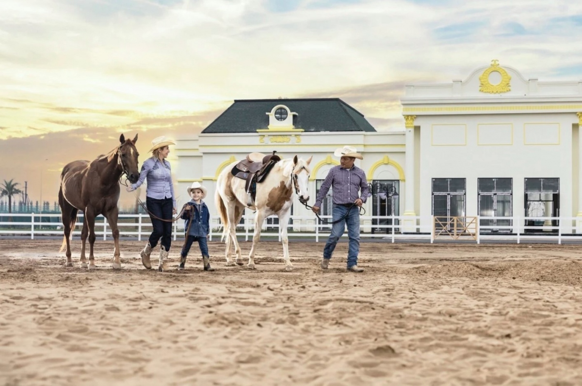 The royal horse academy located in Vu Yen island of Hai Phong is part of the Vinhomes Royal Island project which is for billionaires and the super-rich.