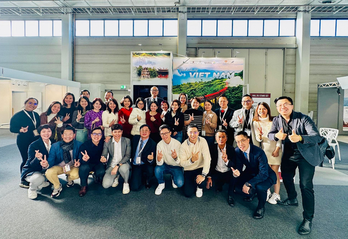 Hội chợ ITB Berlin 2024 có trên 70 đơn vị triển lãm của Việt Nam. Ảnh: Cường Bách
