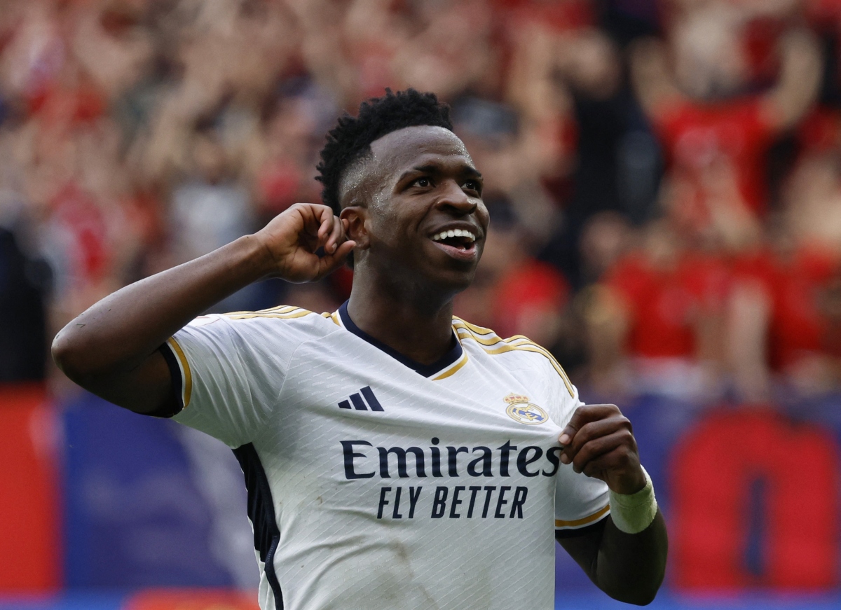Vinicius ghi bàn mở tỉ số từ sớm cho Real Madrid (Ảnh: Reuters).